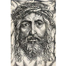 Rice paper featuring a drawing of an emotional portrait sketch of Jesus crowned with thorns.