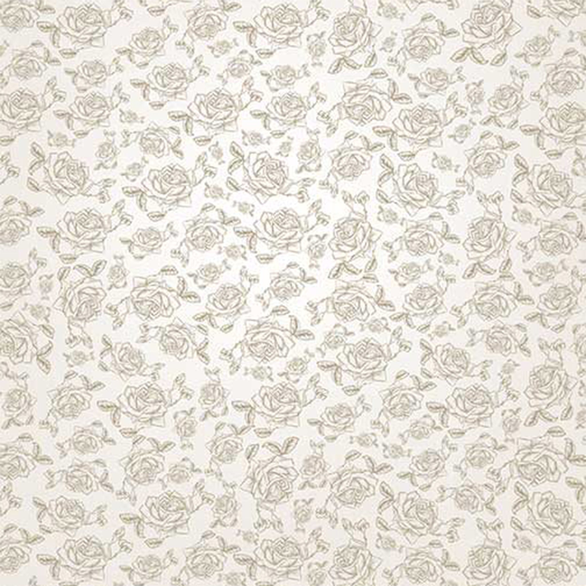 Delicate Rose Outline A2 Rice Decoupage Paper