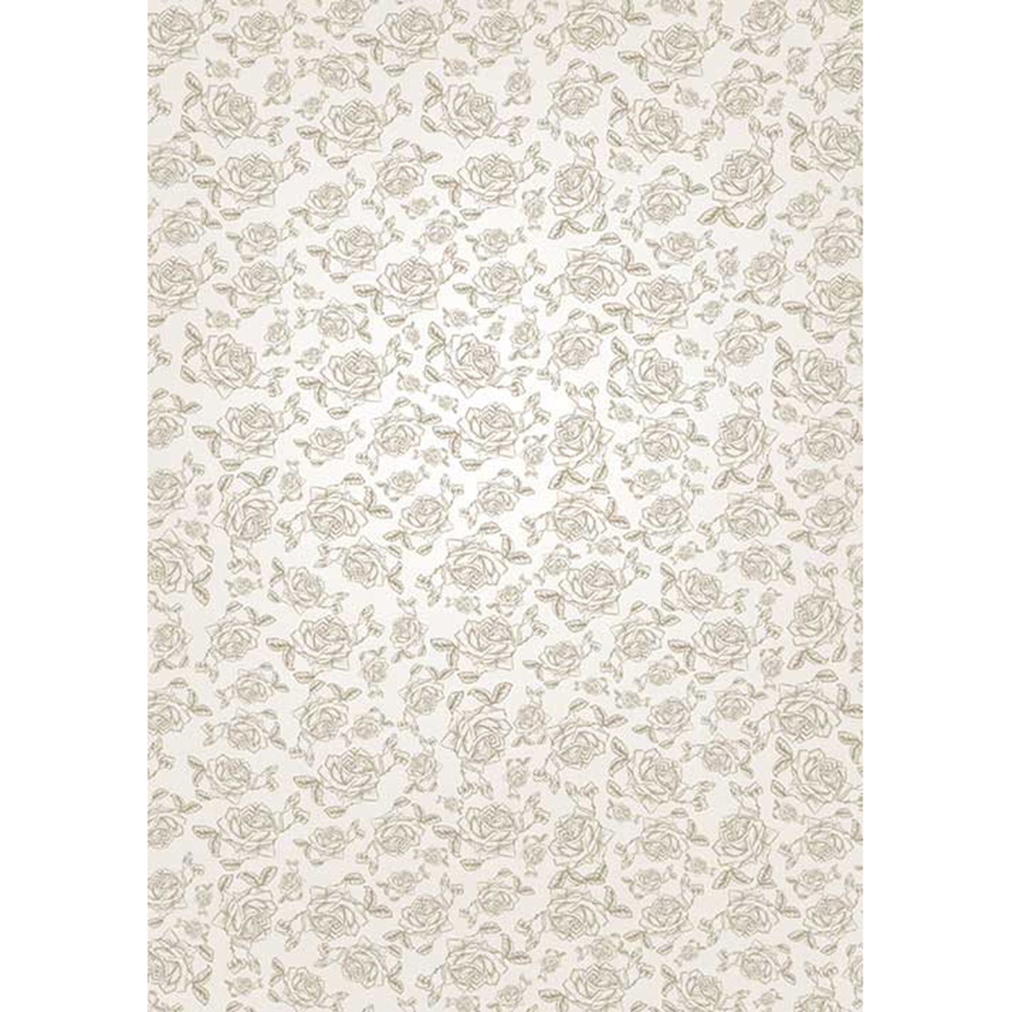 Delicate Rose Outline A2 Rice Decoupage Paper - 0