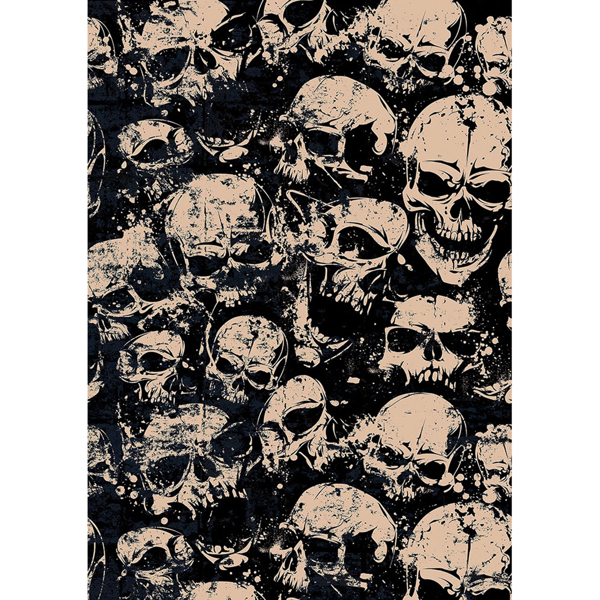 Edgy Skull Pattern A2 Rice Decoupage Paper - 0