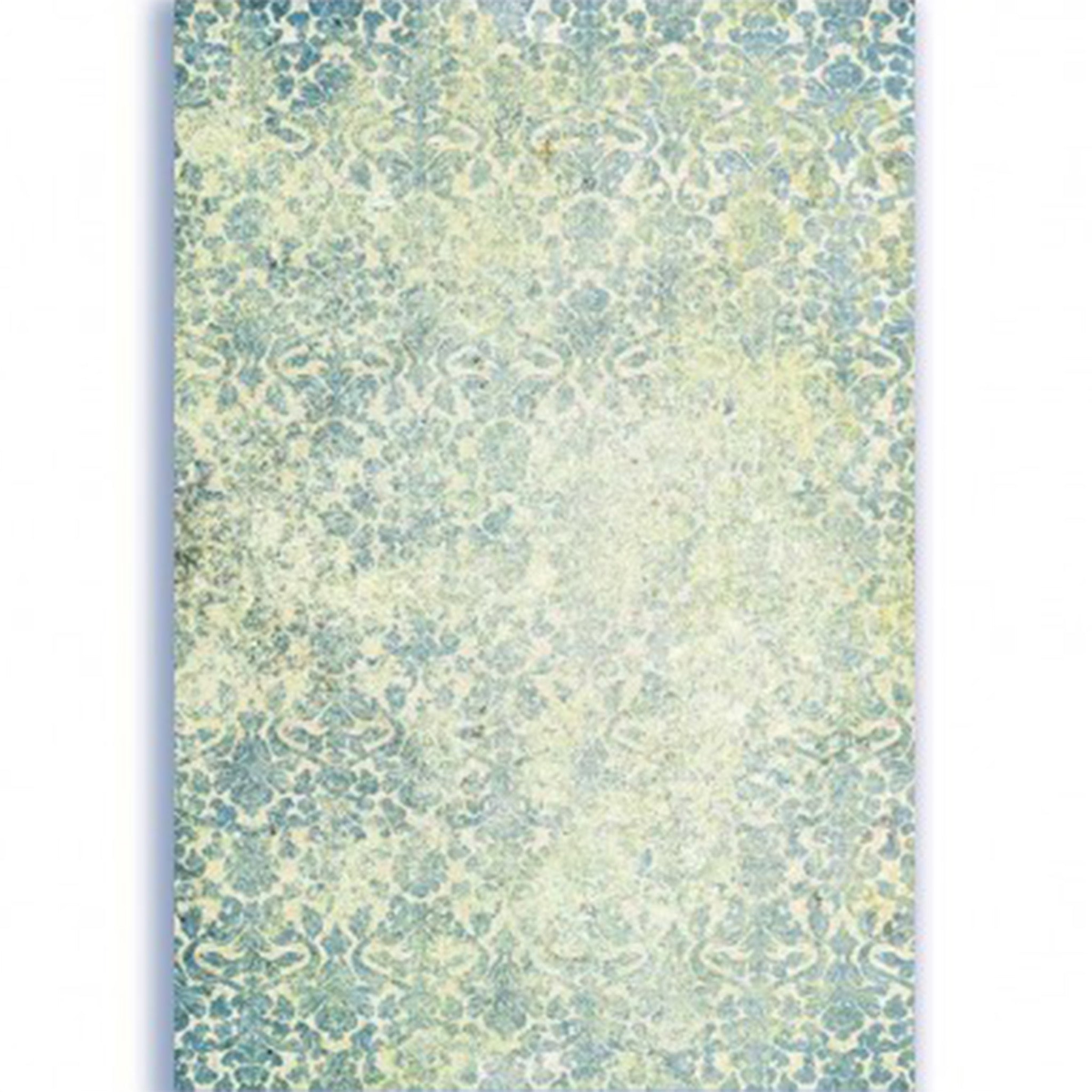 Faded Blue Damask A2 Rice Decoupage Paper - 0