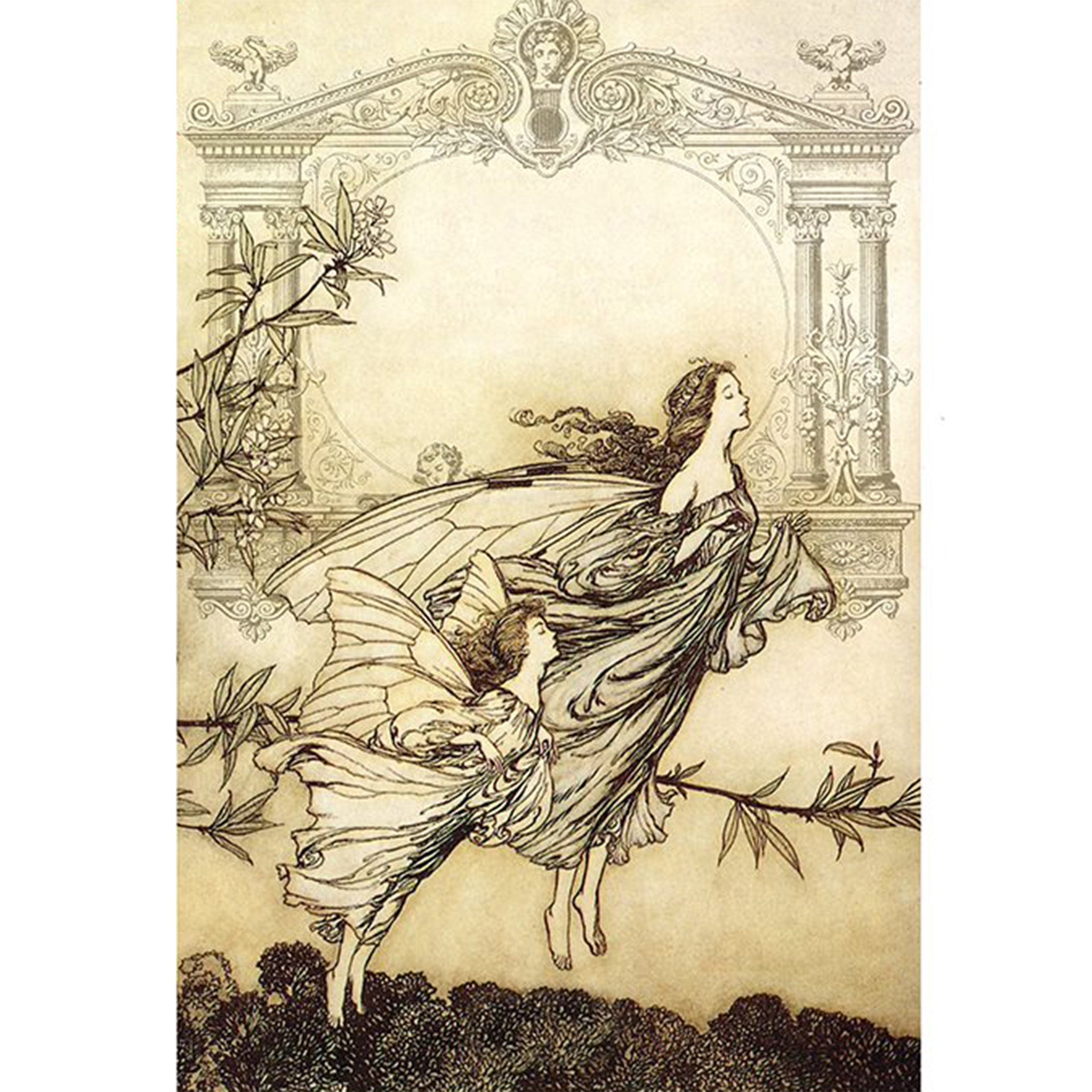 Fairies in Flight A3 Rice Decoupage Paper - 0