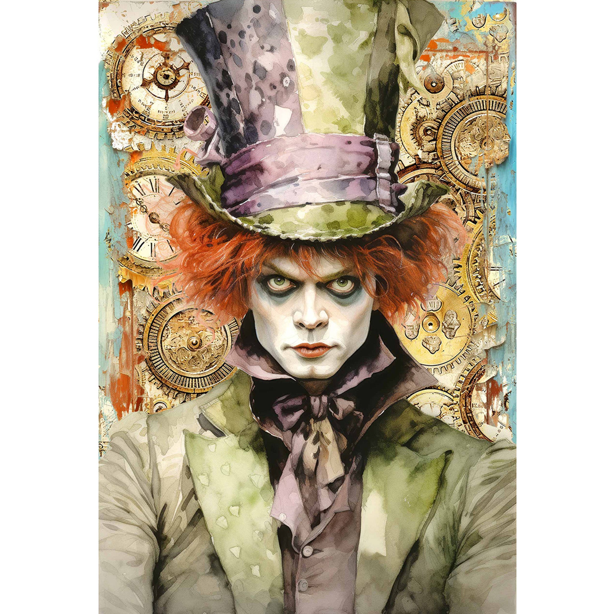 Green mad hatter a3 rice decoupage paper paper designs italy