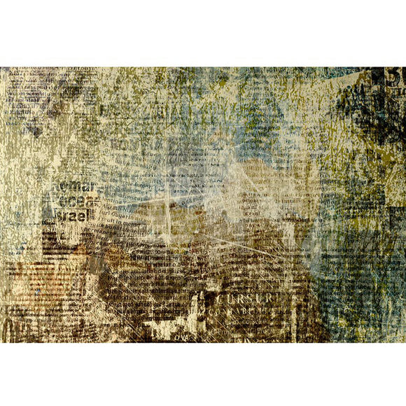 Rice paper featuring a grungy newspaper print design. 