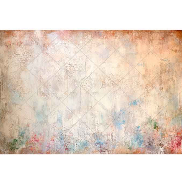 Rice paper featuring a grungy design in soft blush pastel tones and hints of blue.