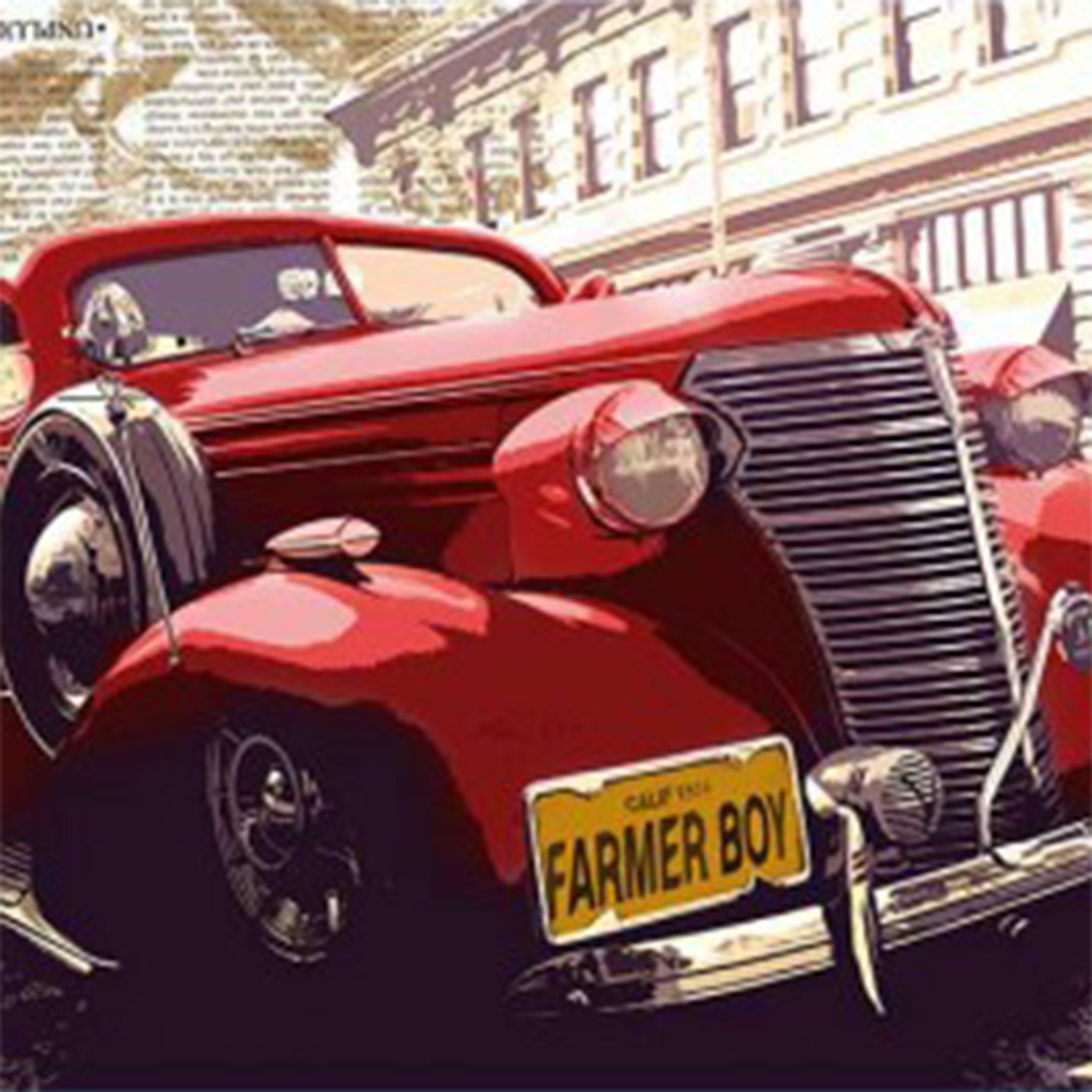 Retro Red Coupe A2 Rice Decoupage Paper