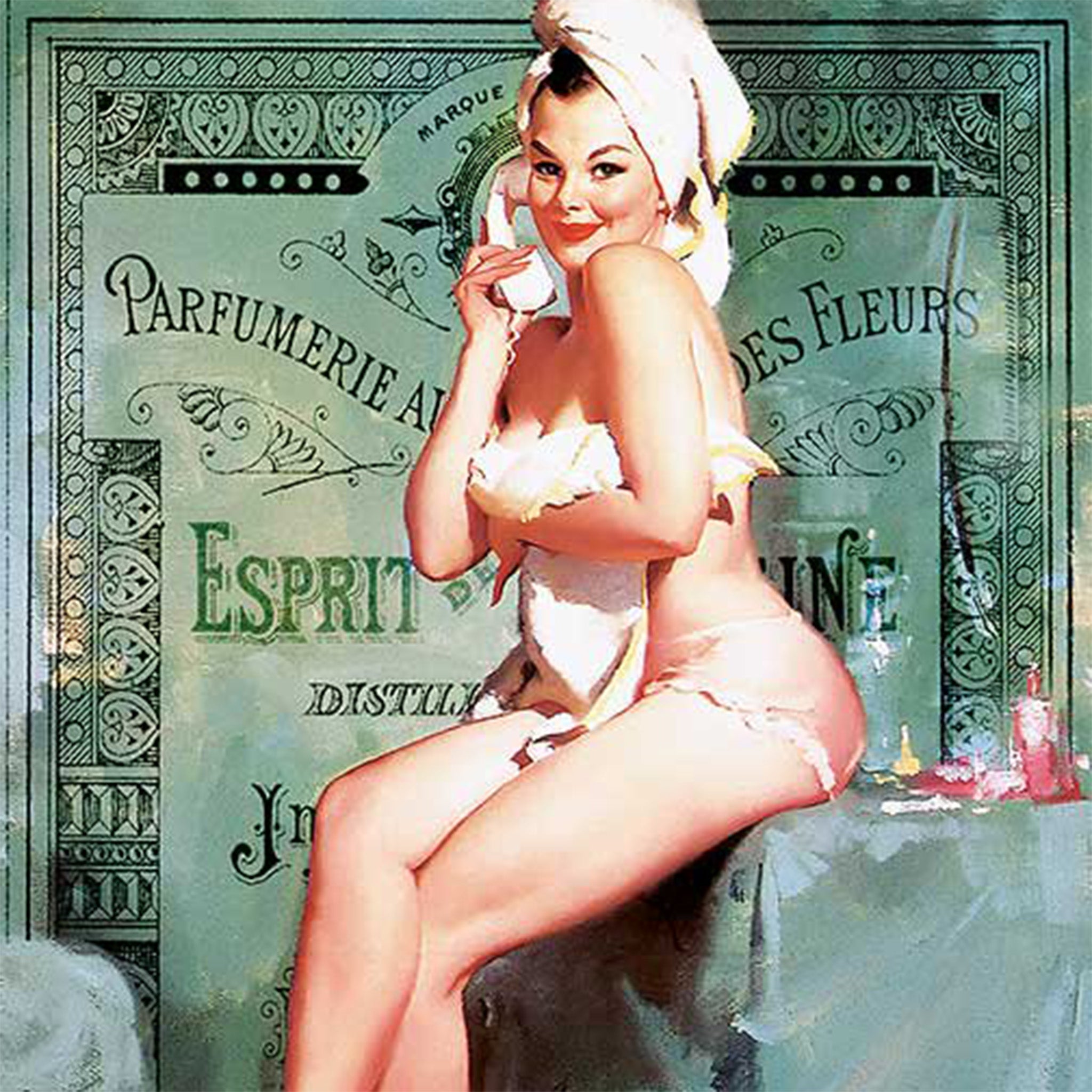 Retro Perfume Label A2 Rice Decoupage Paper
