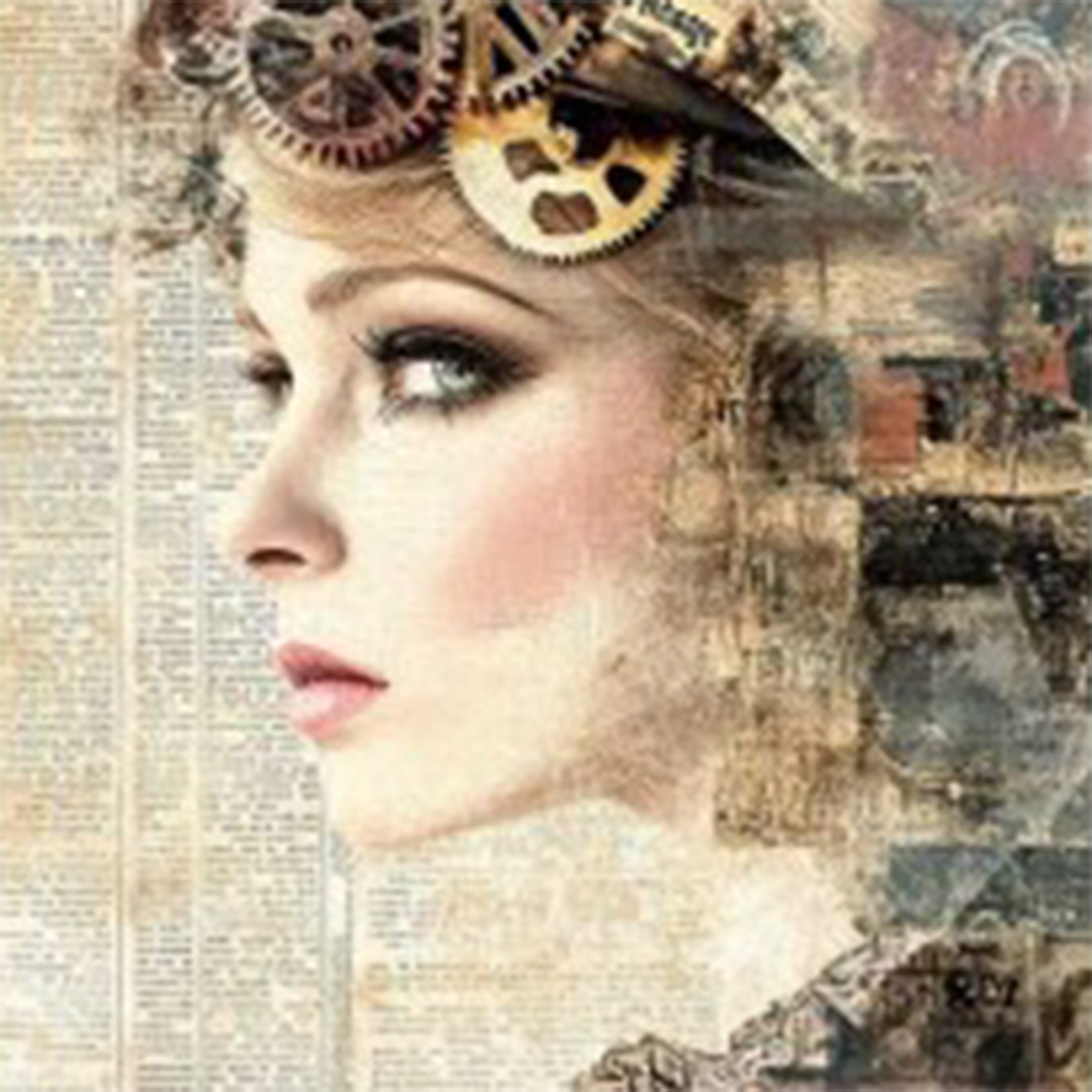 Steampunk Beauty A2 Rice Decoupage Paper