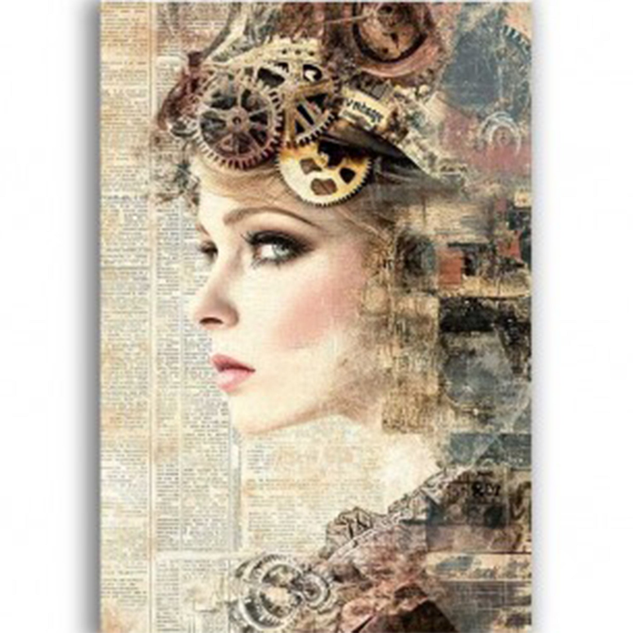 Steampunk Beauty A2 Rice Decoupage Paper - 0