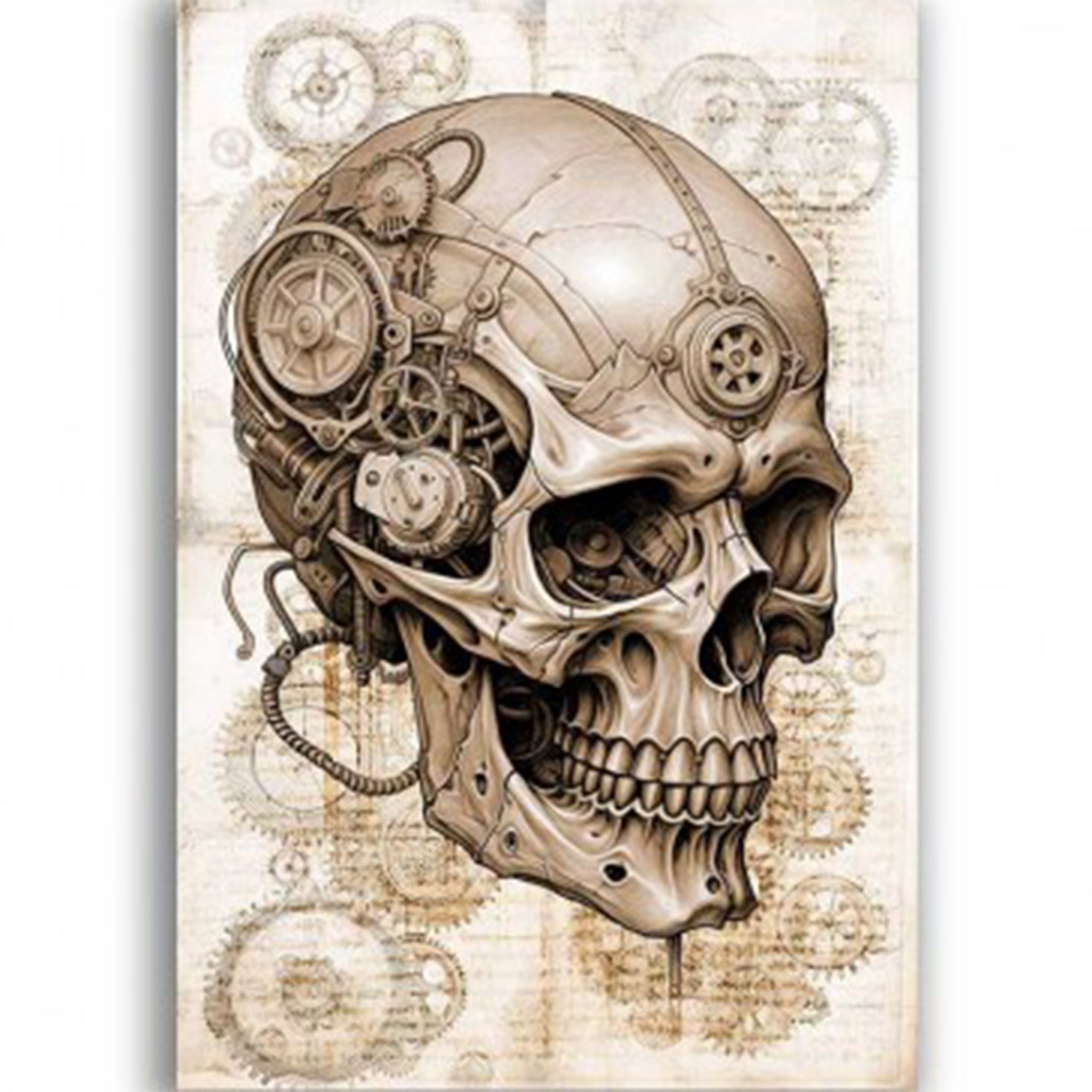 Steampunk Skull A2 Rice Decoupage Paper - 0