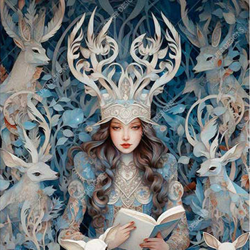 Paper Designs Italy - Enchanted Stag Queen Decoupage Paper (A5 Size)