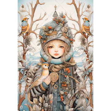 Paper Designs Italy - Frosted Forest Keeper Decoupage Paper (A5 Size) - 0