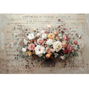 Floral arrangement on a sheet of music with 'The Star-Spangled Banner' text