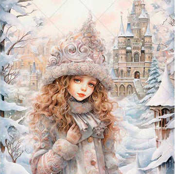 Paper Designs Italy - Winter Castle Princess Decoupage Paper (A5 Size)