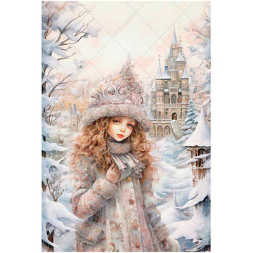 Paper Designs Italy - Winter Castle Princess Decoupage Paper (A5 Size) - 0
