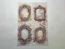 A 15 second video shows a close-up and backside of LaBlanche's Neutral Ornate Frames A4 rice paper against a white background.