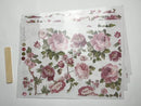 A 14 second video shows a close-up and backside of 4 sheets of ReDesign with Prima's Kacha Blushing Blooms Furniture Transfers against a white background.