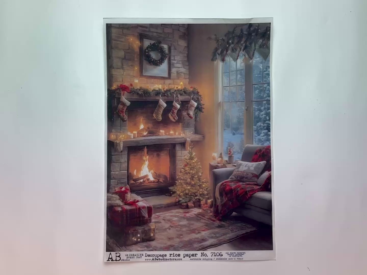 AB Studio - Cozy Christmas Eve Decoupage Paper (A4 Size)-3