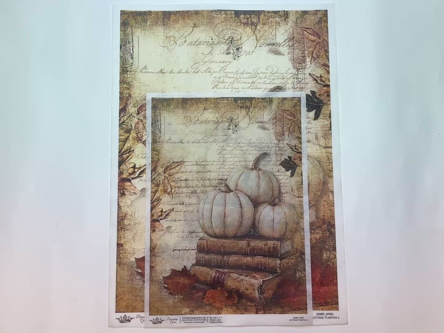 Decoupage Queen - Cottage Pumpkin #2 Decoupage Paper (A4 & A3 Sizes)-3