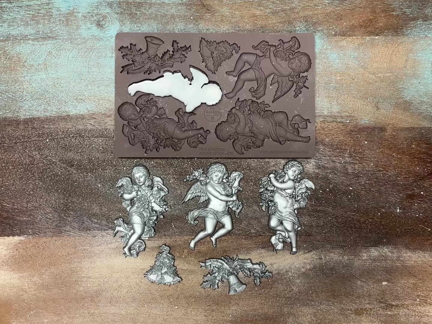 ReDesign with Prima - Angelic Floral Noel Silicone Mold (5x8" Size)-4