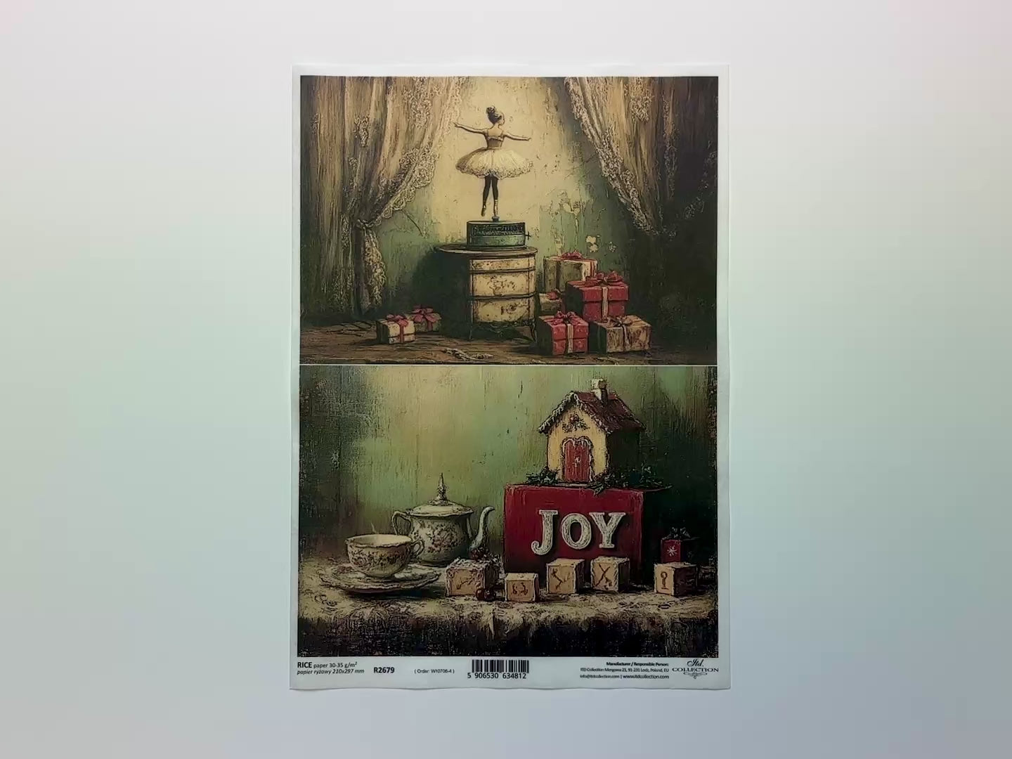 ITD Collection - Vintage Holiday Joy Decoupage Paper (A4 Size)-2