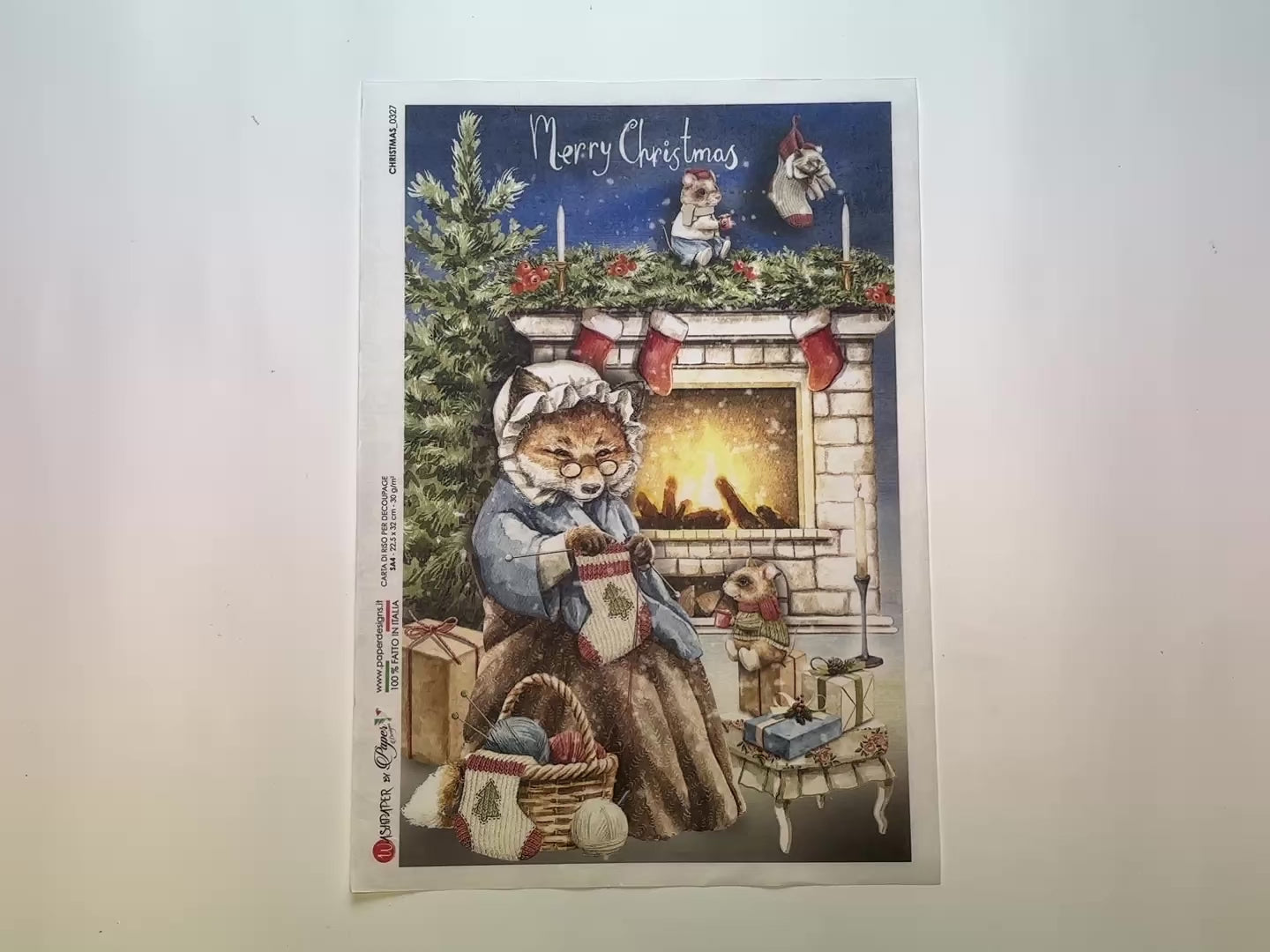 Paper Designs Italy - Knitted with Love Decoupage Paper (A4 Size)-3