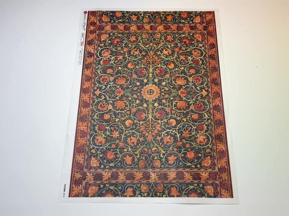 A 15 second video shows a close-up and backside of Paper Design Italy's Holland Park Carpet A3 rice paper against a white background.