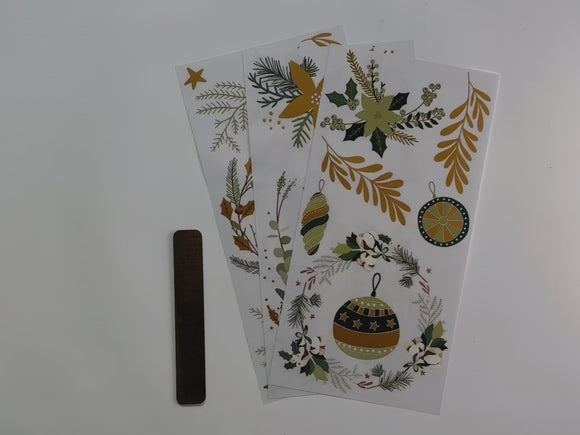 A 15 second video shows a close-up of 3 sheets of ReDesign with Prima's Holiday Spirit small rub-on transfer.