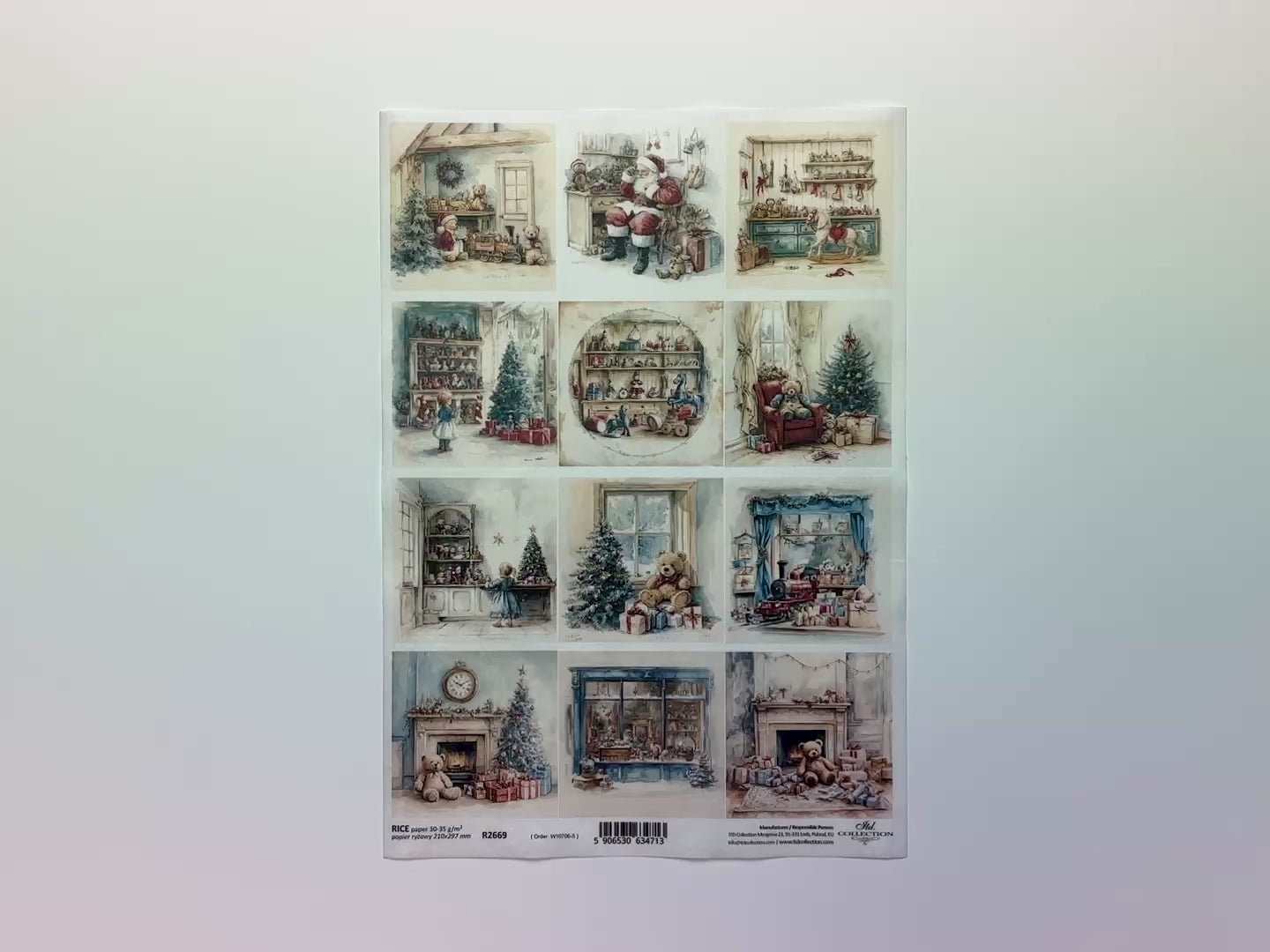 ITD Collection - Festive Holiday Scenes Decoupage Paper (A4 Size)-3
