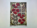 A 14 second video shows a close-up and backside of Decoupage Queen's Urban Poppies A4 vellum decoupage paper against a white background.