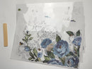 A 15 second video shows a close-up and backside of 4 sheets of ReDesign with Prima's Azure Blossom Furniture Transfers against a white background.