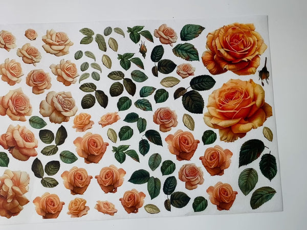 A 13 second video shows a close-up and a hand lifting a corner to show the backside of LaBlanche's Single Roses A4 Plus rice paper against a white background.