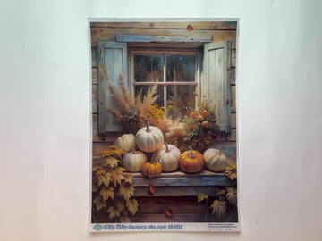 AB Studio - Farmhouse Fall Window Decoupage Paper (A4 Size) - 0