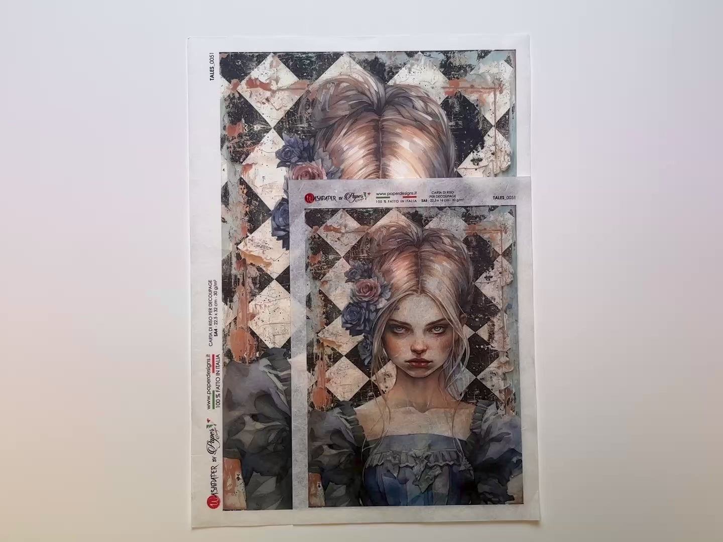 Paper Designs Italy - Dark Alice Decoupage Paper (A5 & A4 Size)-3