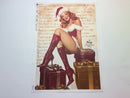 A 14 second video shows a close-up and backside of Paper Designs Italy's Christmas Pinup Girl A3 rice paper against a white background.