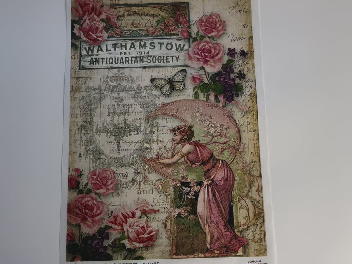 Antiquarian Society A4 Rice Decoupage Paper-6