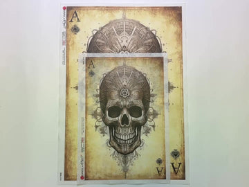Paper Designs Italy - Ace of Bones Decoupage Paper (A4 & A3 Sizes) - 0