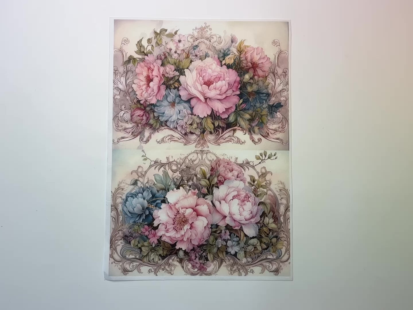 A 12 second video shows a close-up and the backside of LaBlanche's Fantasy Blooms 2 rice paper.