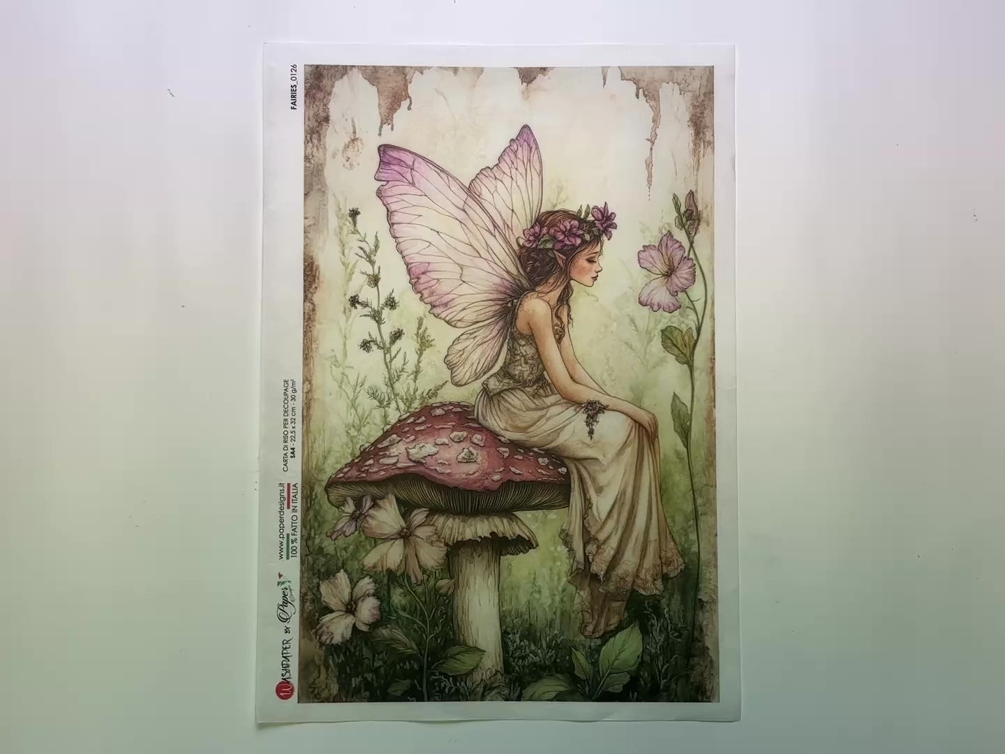 Paper Designs Italy - Midsummer Fairy Decoupage Paper (A4 Size)-3