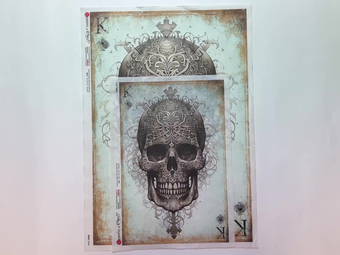 Paper Designs Italy - King of Skulls Decoupage Paper (A4, A3 Sizes)-3