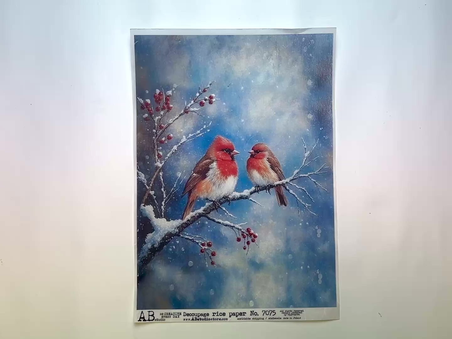 AB Studio - Winter Companions Decoupage Paper (A4 Size)-3