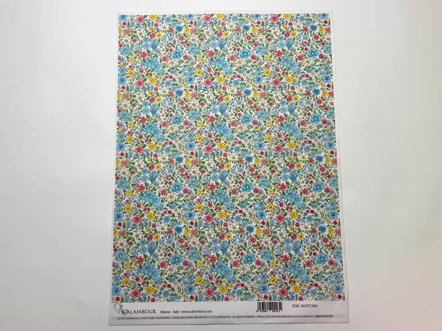 Illustrated Patterned Daisies A3 Rice Decoupage Paper-3