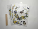 A 14 second video shows a close-up and backside of 3 sheets of ReDesign with Prima's Sunlit Aviary small rub-on transfers against a white background.