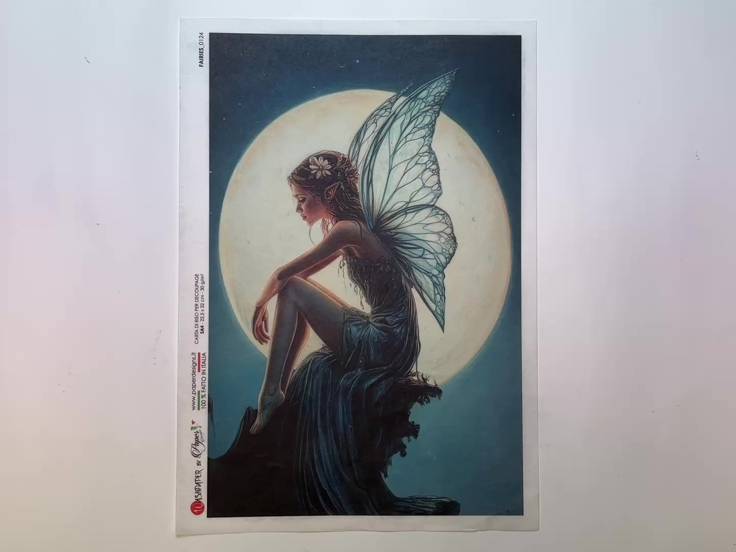 Paper Designs Italy - Moonlight Fairy Decoupage Paper (A4 Size)-3