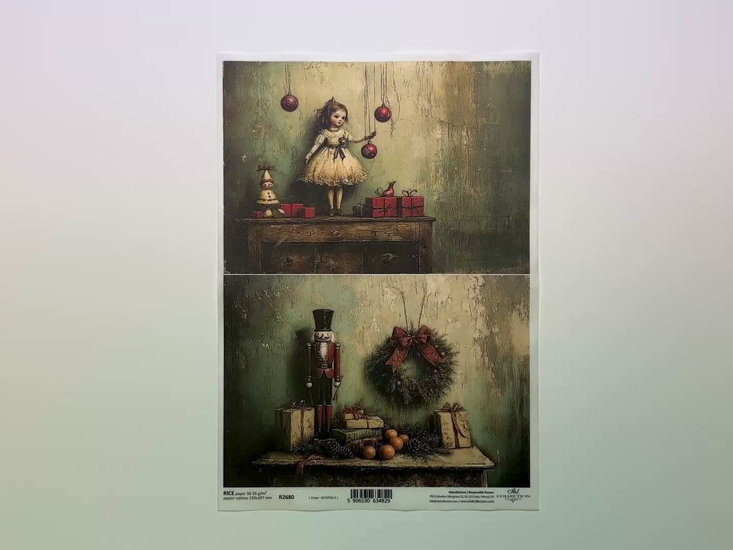 ITD Collection - Vintage Christmas Toys Decoupage Paper (A4 Size)-3
