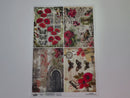 A 15 second video shows a close-up and backside of Decoupage Queen's Roses and Poppies A4 rice paper.