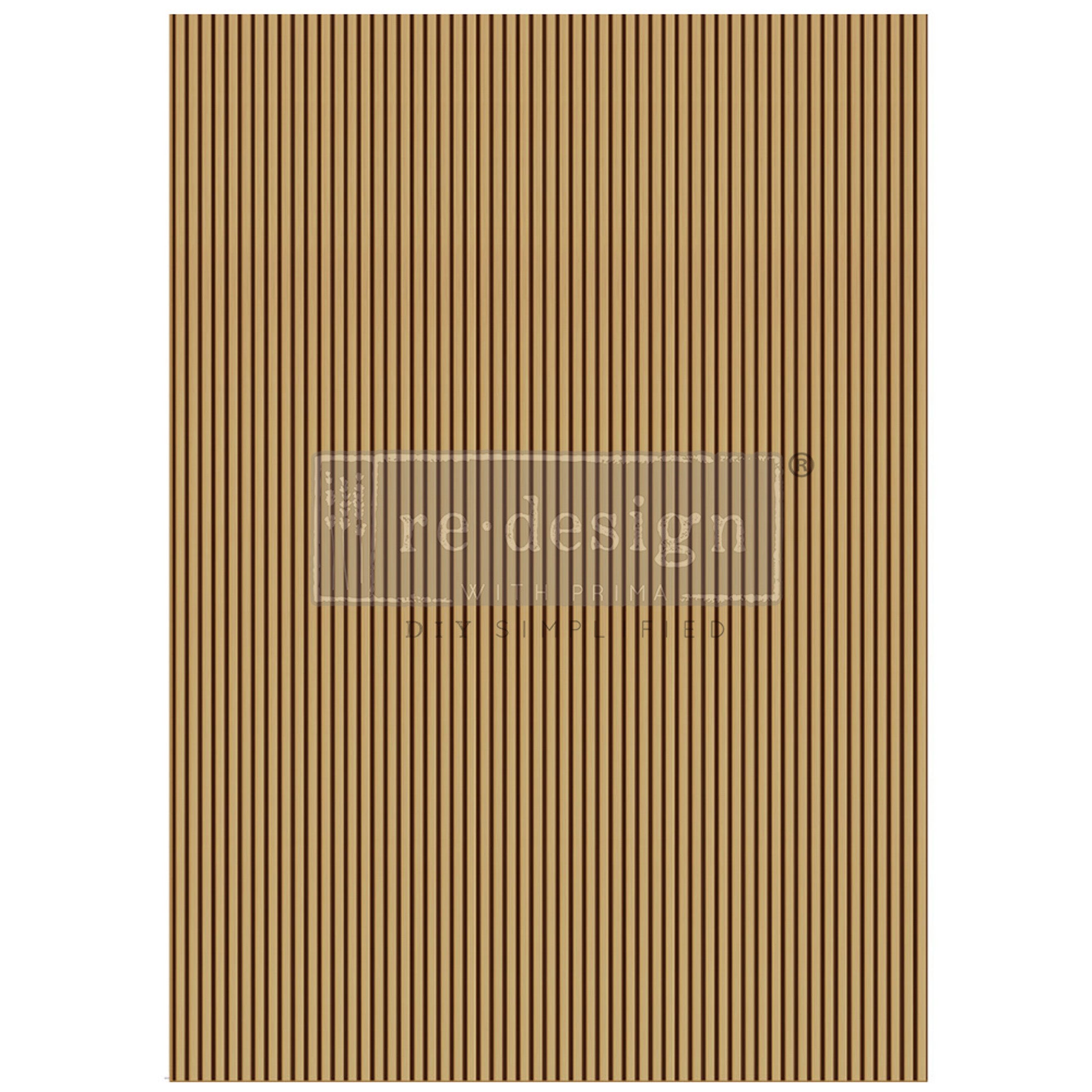 A1 fiber paper that features a repeating fine line design that resembles small slats of wood. White borders are on the sides.