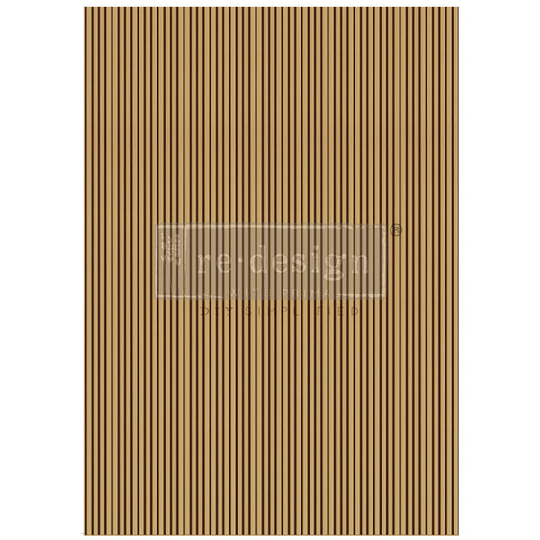 A1 fiber paper that features a repeating fine line design that resembles small slats of wood. White borders are on the sides.