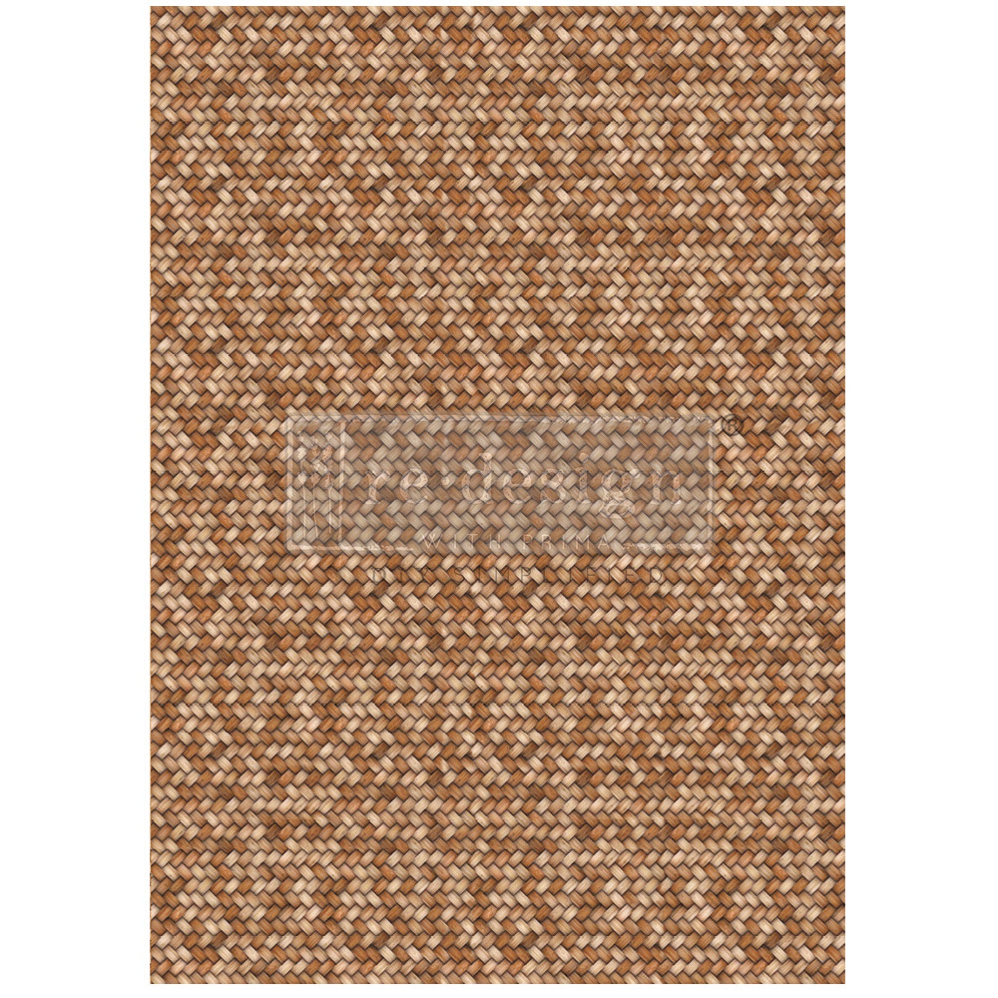 A1 fiber paper design that features a repeating braid pattern in subtle, neutral brown shades. White borders are on the sides.