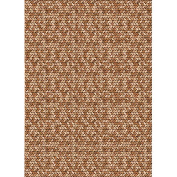 A1 fiber paper design that features a repeating braid pattern in subtle, neutral brown shades. White borders are on the sides.